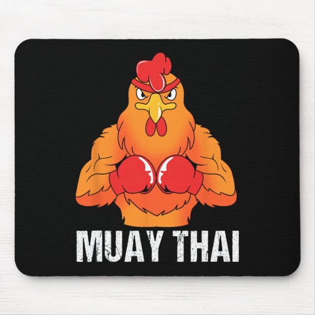 Kickboxing Coach Thailand Rooster Muay Thai  Mouse Pad (Front)