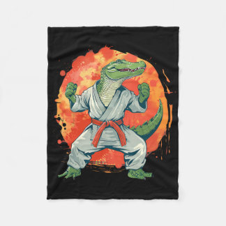 Kickboxing Crocodile Taekwondo Karate Mma Funny Ma Fleece Blanket