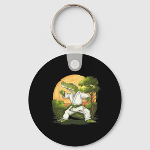 Kickboxing Crocodile Taekwondo Karate Mma Funny Ma Keychain