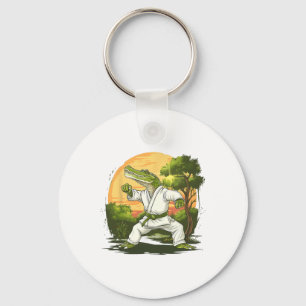 Kickboxing Crocodile Taekwondo Karate Mma Funny Ma Keychain
