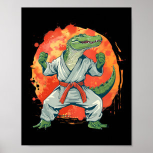 Kickboxing Crocodile Taekwondo Karate Mma Funny Ma Poster