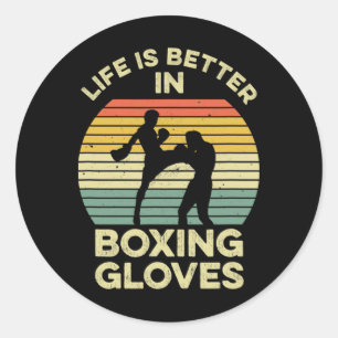 Kickboxing Design For A Muay Thai Fighter  Classic Round Sticker