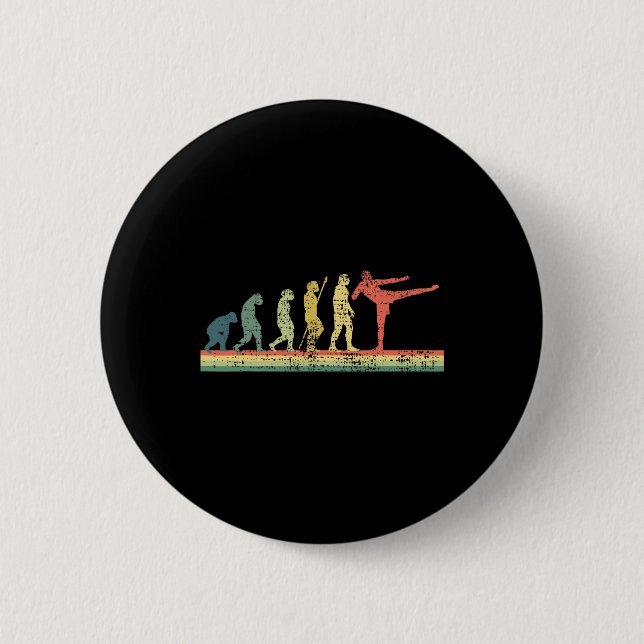 Kickboxing Evolution Funny Gift Tee Kick  2 Inch Round Button (Front)