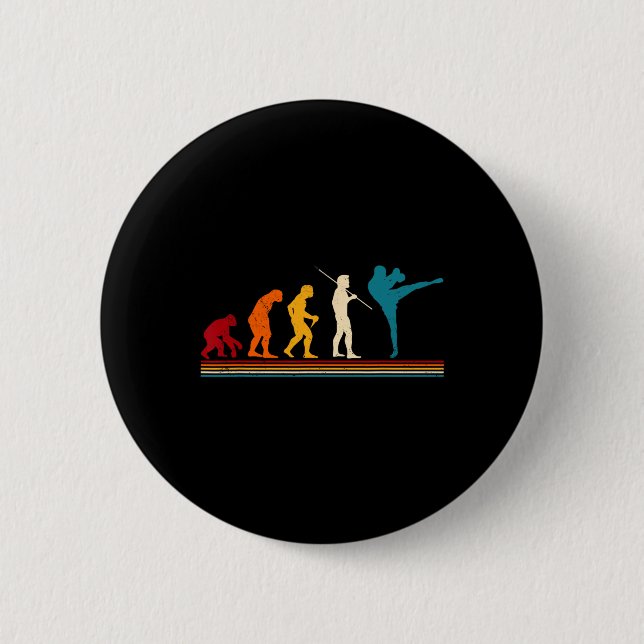 Kickboxing Evolution Kickboxer Karate Boxing Mma  2 Inch Round Button (Front)