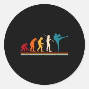 Kickboxing Evolution Kickboxer Karate Boxing Mma Classic Round Sticker
