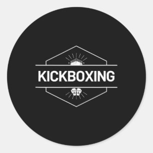 Kickboxing Fight Logo Classic Round Sticker