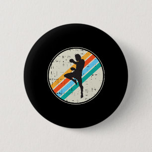 Kickboxing Fighter Silhouette Retro Martial-arts G 2 Inch Round Button