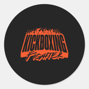 Kickboxing Fighter, Training, Sportswear, Boxing, Classic Round Sticker