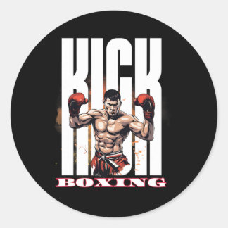 Kickboxing Fighting Style Classic Round Sticker
