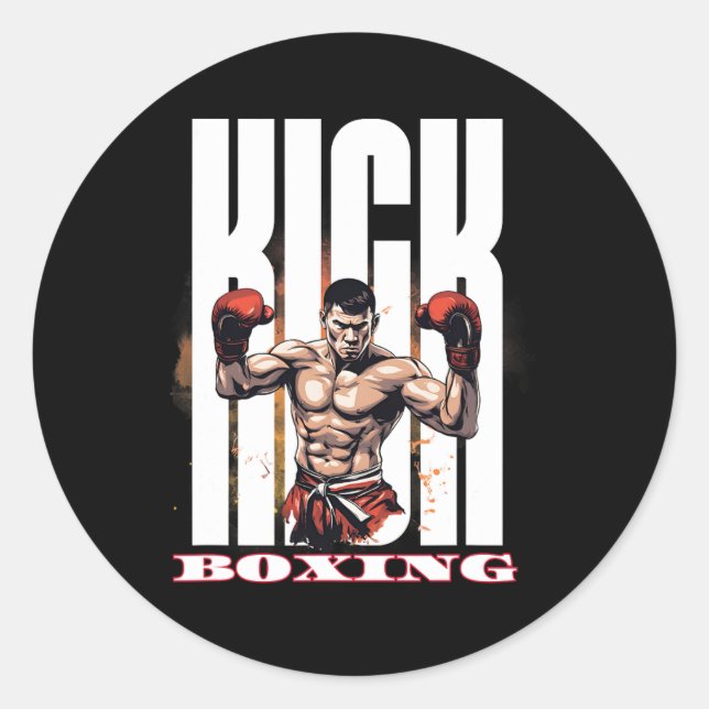 Kickboxing Fighting Style  Classic Round Sticker (Front)
