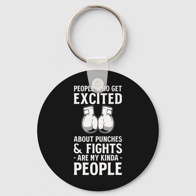 Kickboxing Fights Kickboxing Fan Professional Kick Keychain (Front)