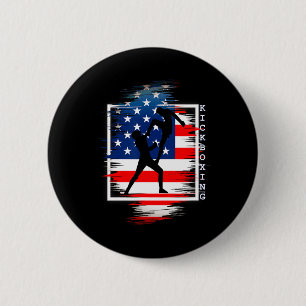 Kickboxing For Sportsman Martial Arts Usa Patriot 2 Inch Round Button