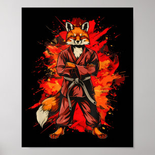 Kickboxing Fox Martial Arts Karate Jiu-Jitsu Mma Poster