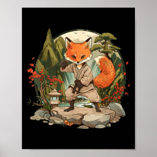 Kickboxing Fox Martial Arts Karate Jiu-Jitsu Mma Poster