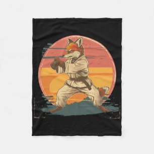 Kickboxing Fox Martial Arts Karate Jiu-jitsu Mma T Fleece Blanket