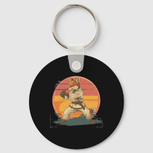 Kickboxing Fox Martial Arts Karate Jiu-jitsu Mma T Keychain