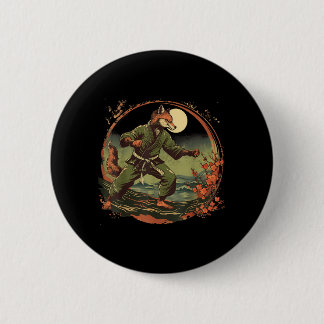 Kickboxing Fox Taekwondo Karate Mma Funny Martial 2 Inch Round Button