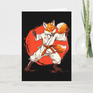 Kickboxing Fox Taekwondo Karate Mma Funny Martial Card