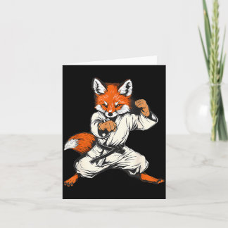 Kickboxing Fox Taekwondo Karate Mma Funny Martial Card