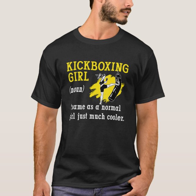 Kickboxing Girl Combat Sports Kickboxer Sport Kick T-Shirt (Front)