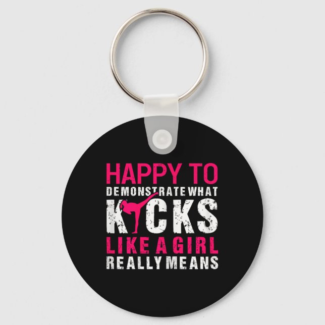 Kickboxing Girl  Keychain (Front)