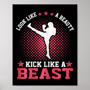 Kickboxing Girl - Look Like A Beauty Kick Like A B Poster