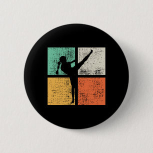 Kickboxing Girl Muay Thai Kickboxer 2 Inch Round Button