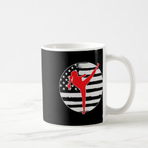 Kickboxing Girl Usa Flag 4th Of July Coffee Mug
