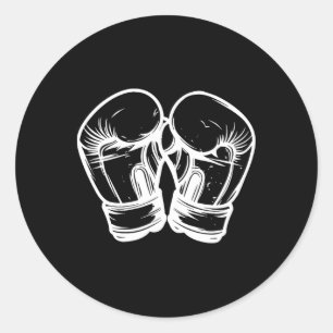 Kickboxing Gloves Drawing Taekwondo  Classic Round Sticker
