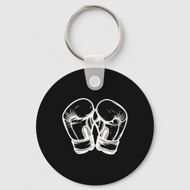 Kickboxing Gloves Drawing Taekwondo  Keychain (Front)