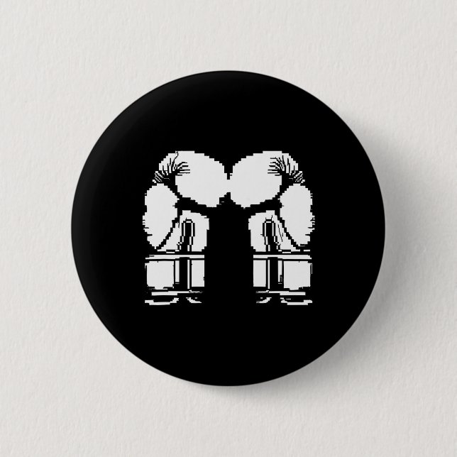 Kickboxing Gloves Pixel Art Sanda  2 Inch Round Button (Front)