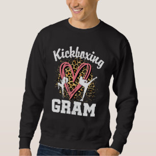 Kickboxing Gram Leopard Heart Grandma Sweatshirt
