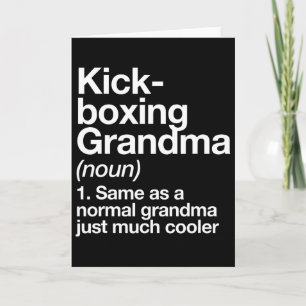 Kickboxing Grandma Definition Funny Sports Card