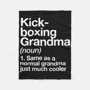Kickboxing Grandma Definition Funny Sports Fleece Blanket