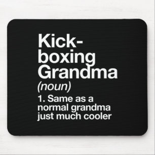 Kickboxing Grandma Definition Funny Sports  Mouse Pad