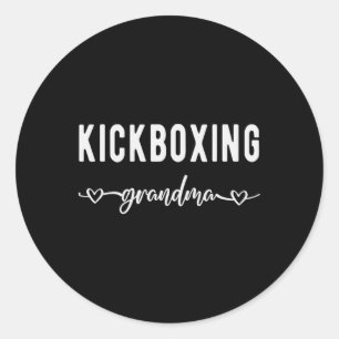 Kickboxing Grandma Proud Kickboxing Grandmother Classic Round Sticker