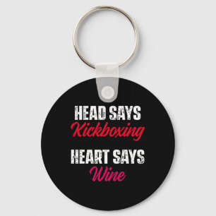 Kickboxing Heart Wine Kick Boxing Workout Keychain