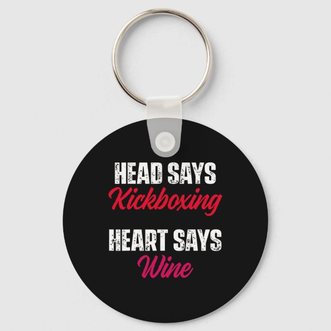 Kickboxing Heart Wine Kick Boxing Workout  Keychain (Front)