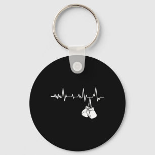 Kickboxing Heartbeat - Kickboxer Self Defense Mart Keychain