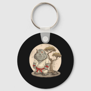 Kickboxing Hippo Taekwondo Karate MMA Funny Keychain
