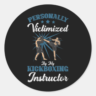Kickboxing Instructor Funny Kick Boxer Boxing Grap Classic Round Sticker