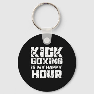 Kickboxing Is My Happy Hour Women Cute Funny Marti Keychain