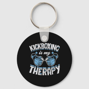 Kickboxing Is My Therapy Funny Boxing Karate Marti Keychain
