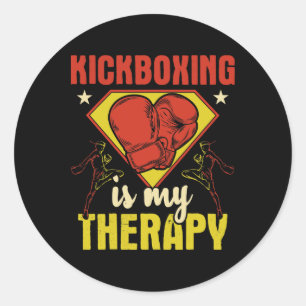 Kickboxing Is My Therapy - Kickboxer Martial Arts  Classic Round Sticker