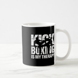 Kickboxing Is My Therapy, Kickboxing Match Motif K Coffee Mug