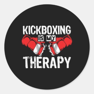 Kickboxing Is My Therapy Mma Kickboxing Kickboxer Classic Round Sticker