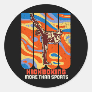 Kickboxing Karate Taekwondo Martial Art Training A Classic Round Sticker