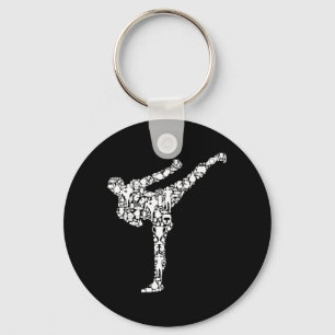 Kickboxing Kickboxer Karate Boys Kids Men Long Keychain