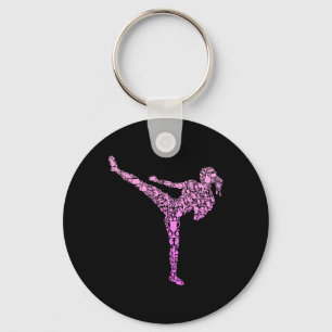 Kickboxing Kickboxer Karate Girls Kids Women  Keychain