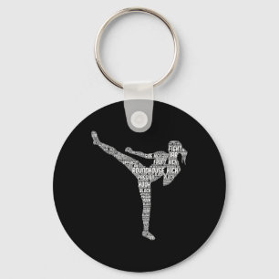Kickboxing Kickboxer Karate Girls Women Kids 1 Keychain